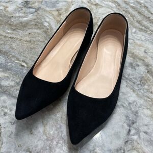 J Crew Pointed-toe flats in suede shoes black size 10.5 slip on